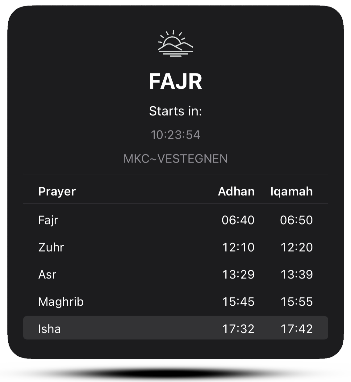 Large widget (dark)