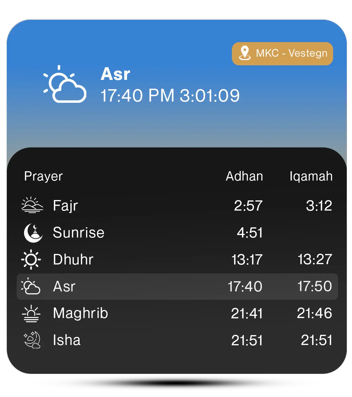 Large Calendar Widget - Light Mode